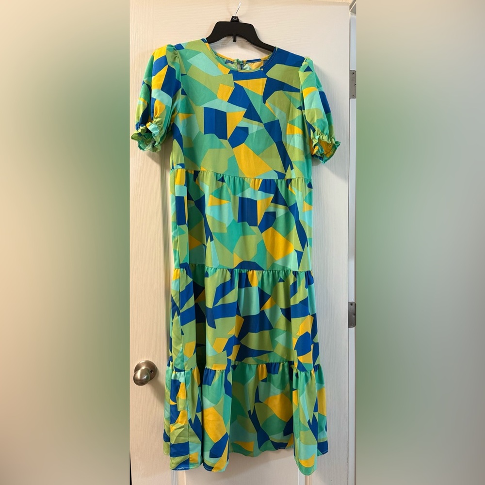 Colorful Geometric Pattern Dress